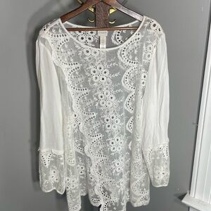 Chicos Lace Top - off white - size 16/18